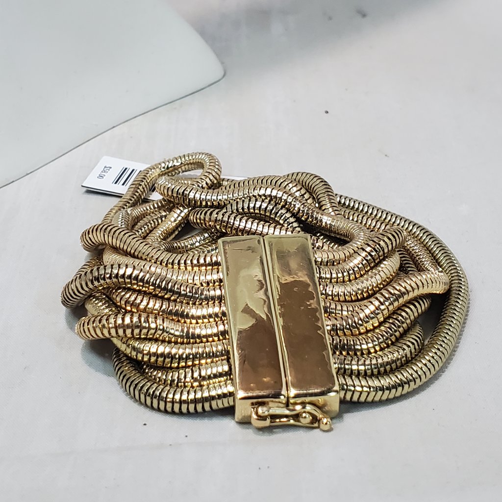 Cache Gold Snake Chain 8 Strand Bracelet
